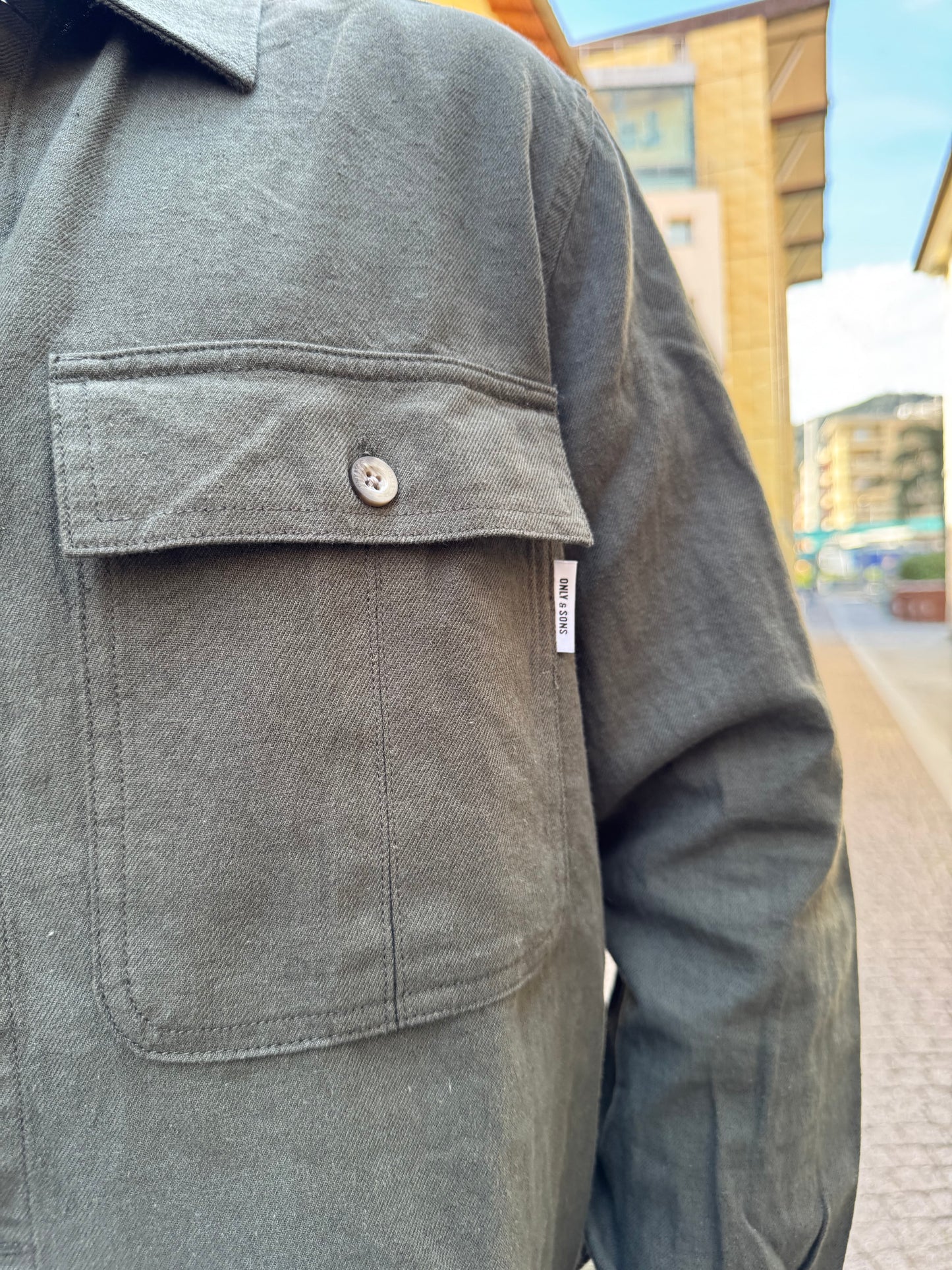OVERSHIRT ONLY&SONS VERDE MILITARE 22019758