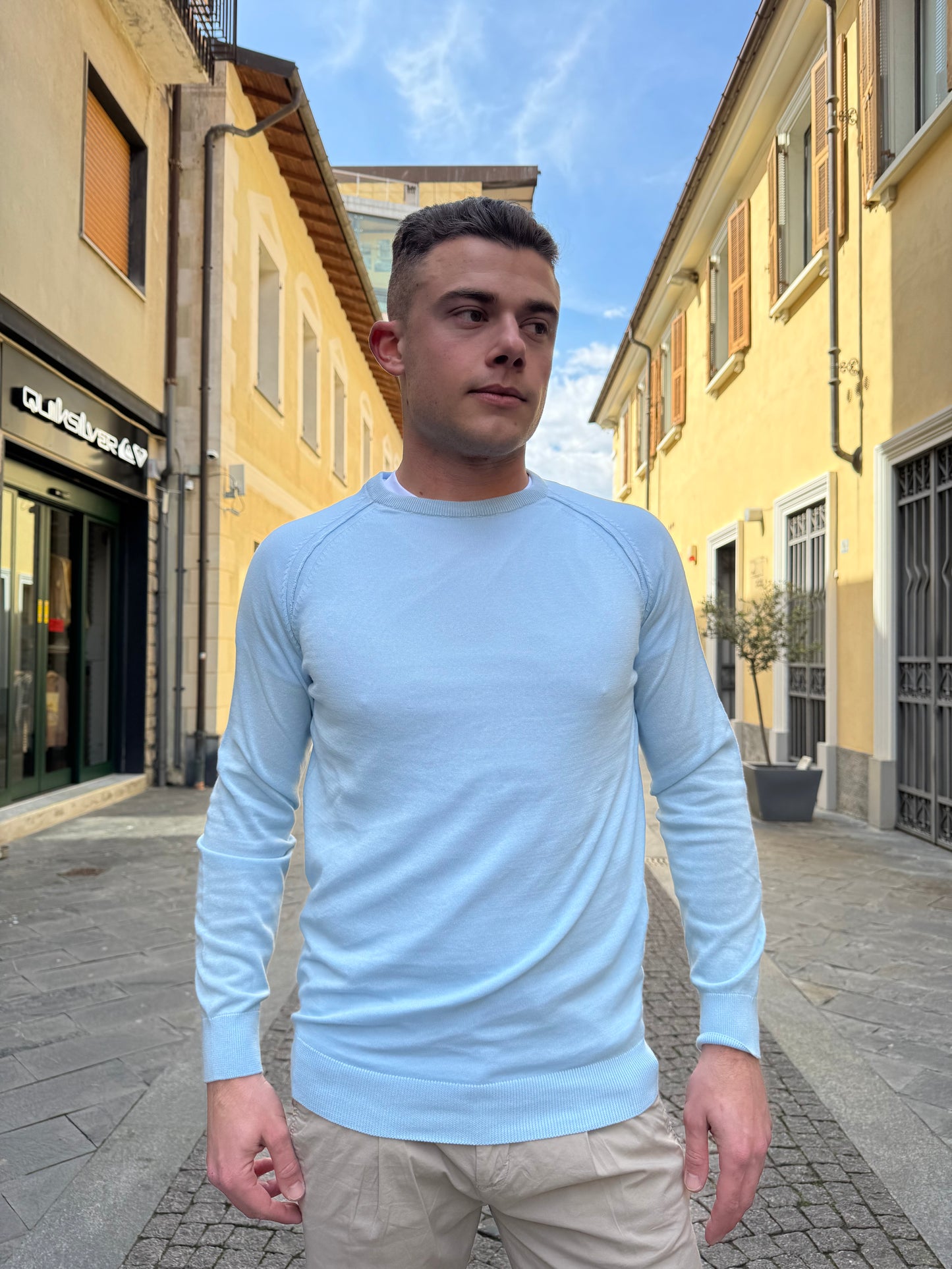 PULLOVER OVER-D PARICOLLO CELESTE M07