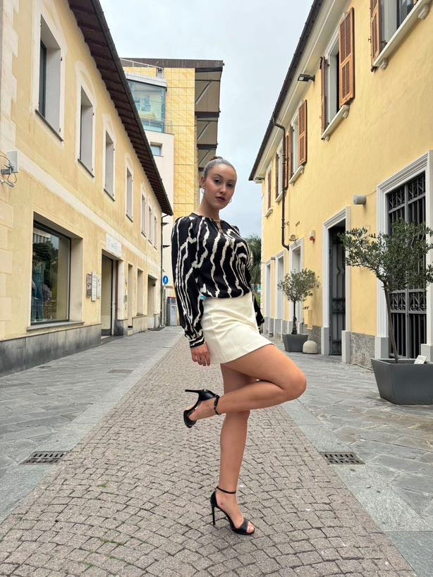 KORALLINE Gonna pantaloncino in flanella panna KORALLINE
