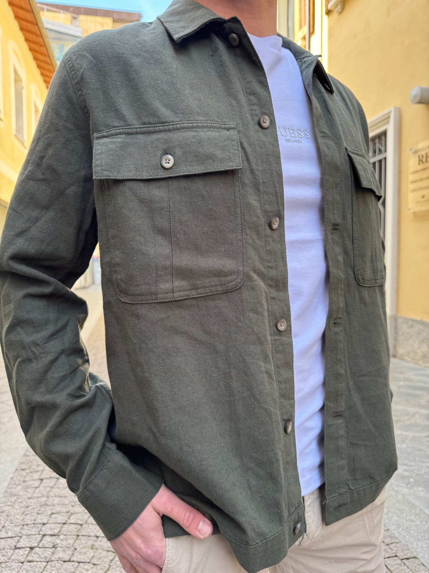 OVERSHIRT ONLY&SONS VERDE MILITARE 22019758
