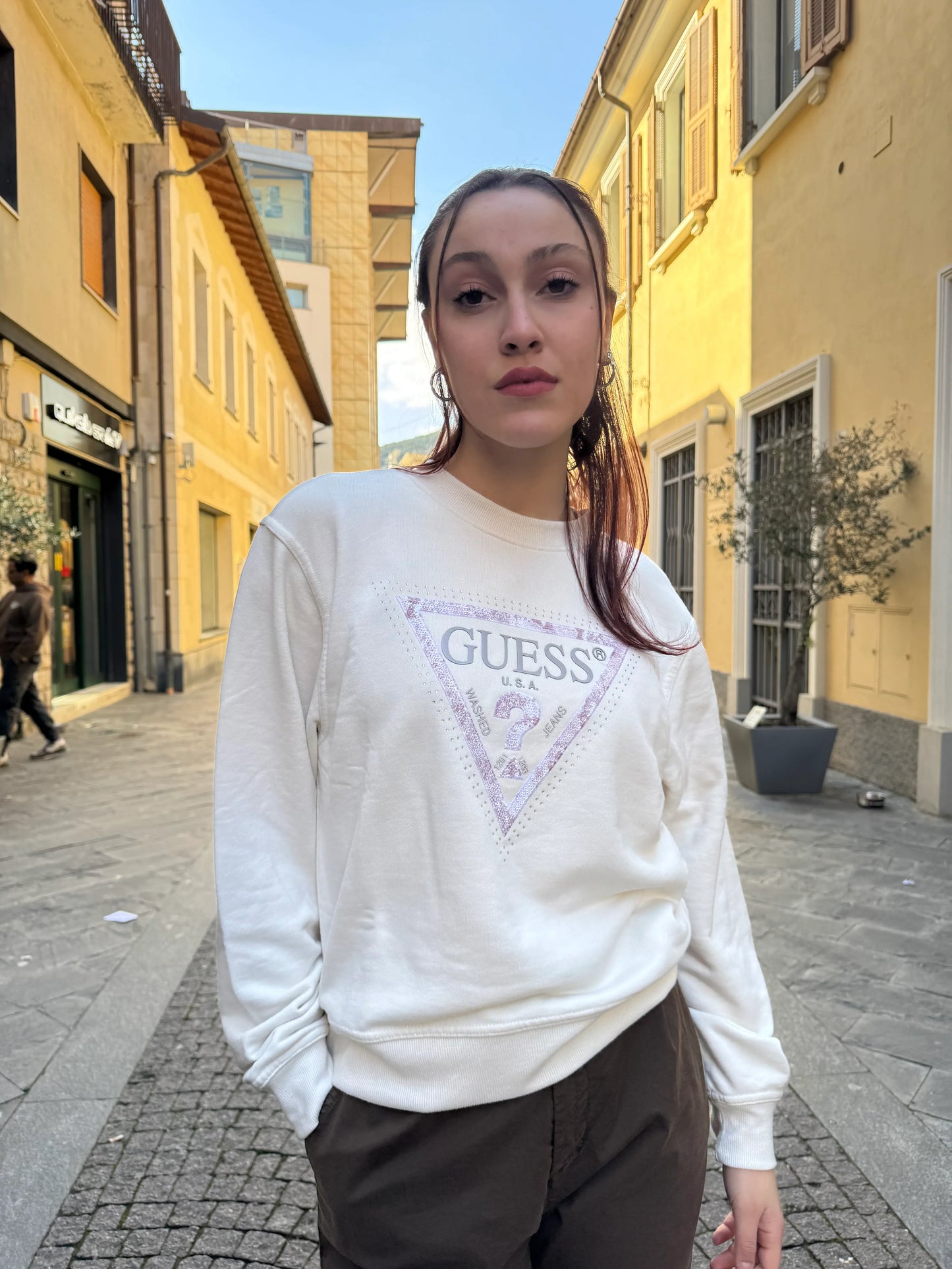 FELPA GUESS CREMA W5RQ09