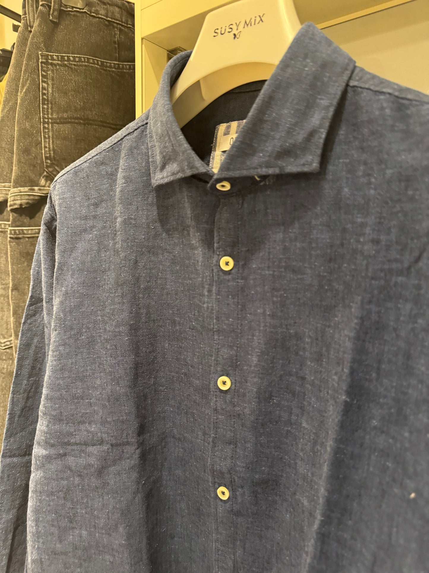 CAMICIA OVER-D COLLETTO FRANCESE BLU C12