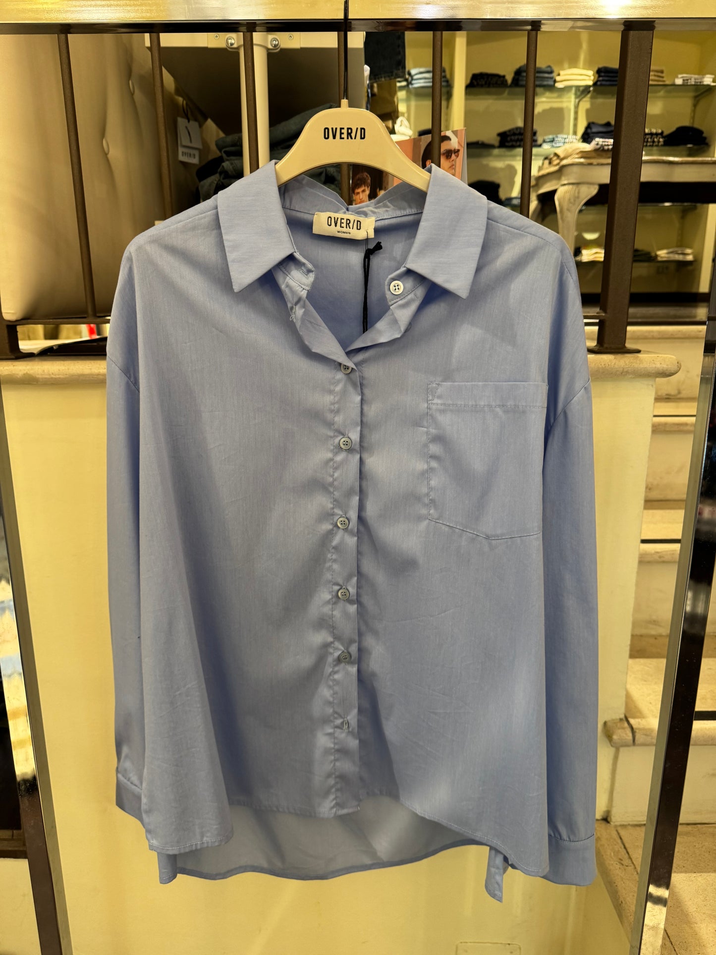 CAMICIA OVER-D OVER CIELO VCM658