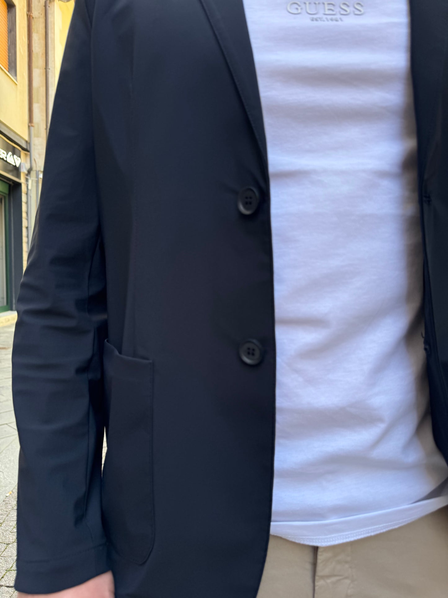 GIACCA OVER-D MONOPETTO BLU G01 OVER-D