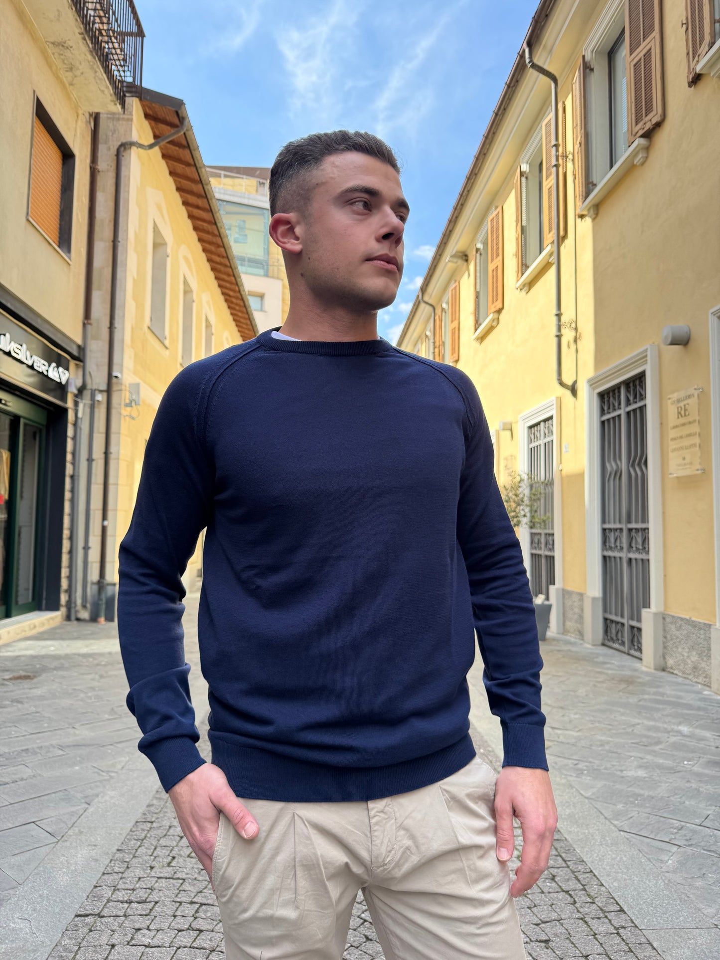 PULLOVER OVER-D PARICOLLO BLU M07