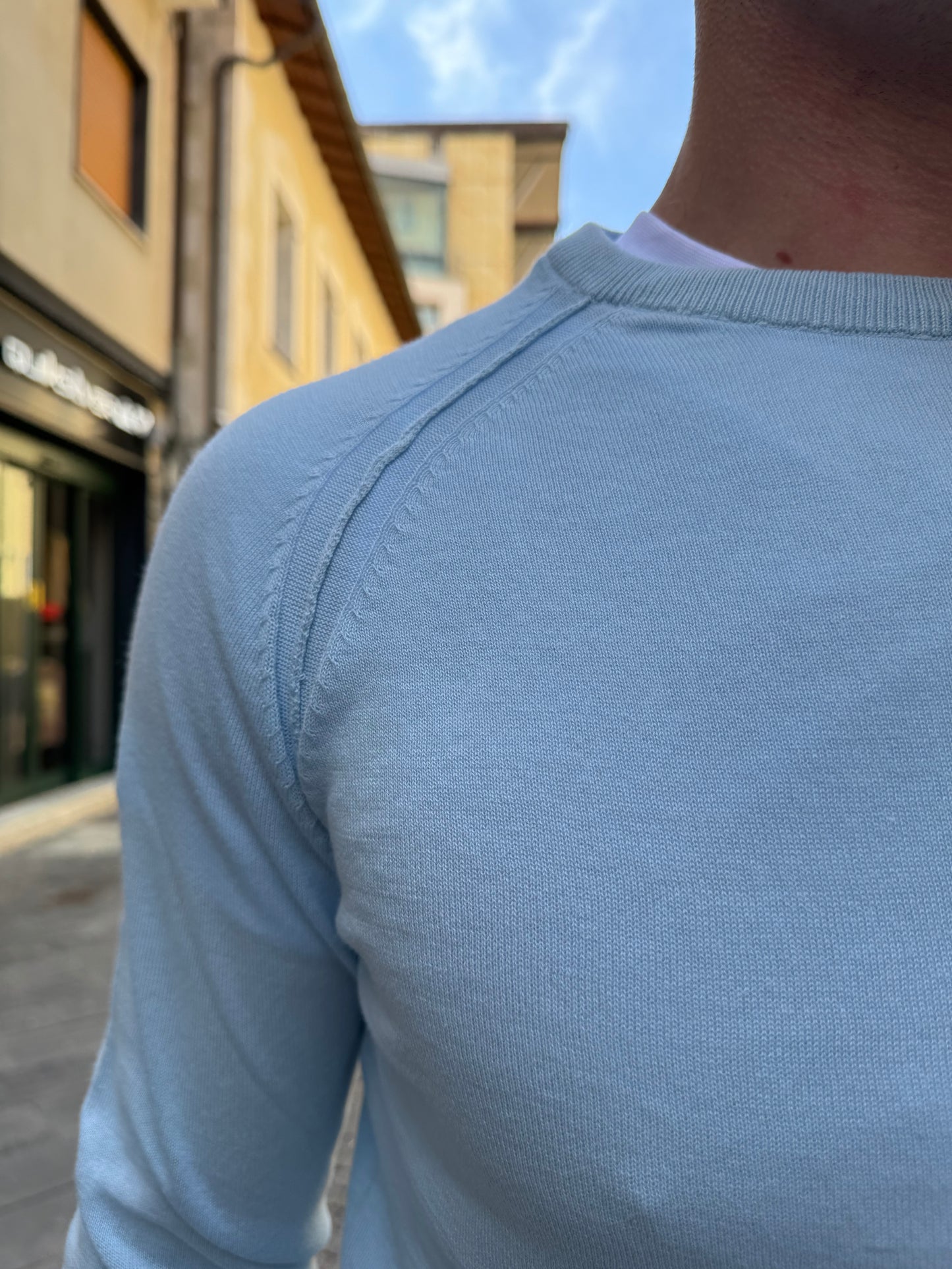 PULLOVER OVER-D PARICOLLO CELESTE M07