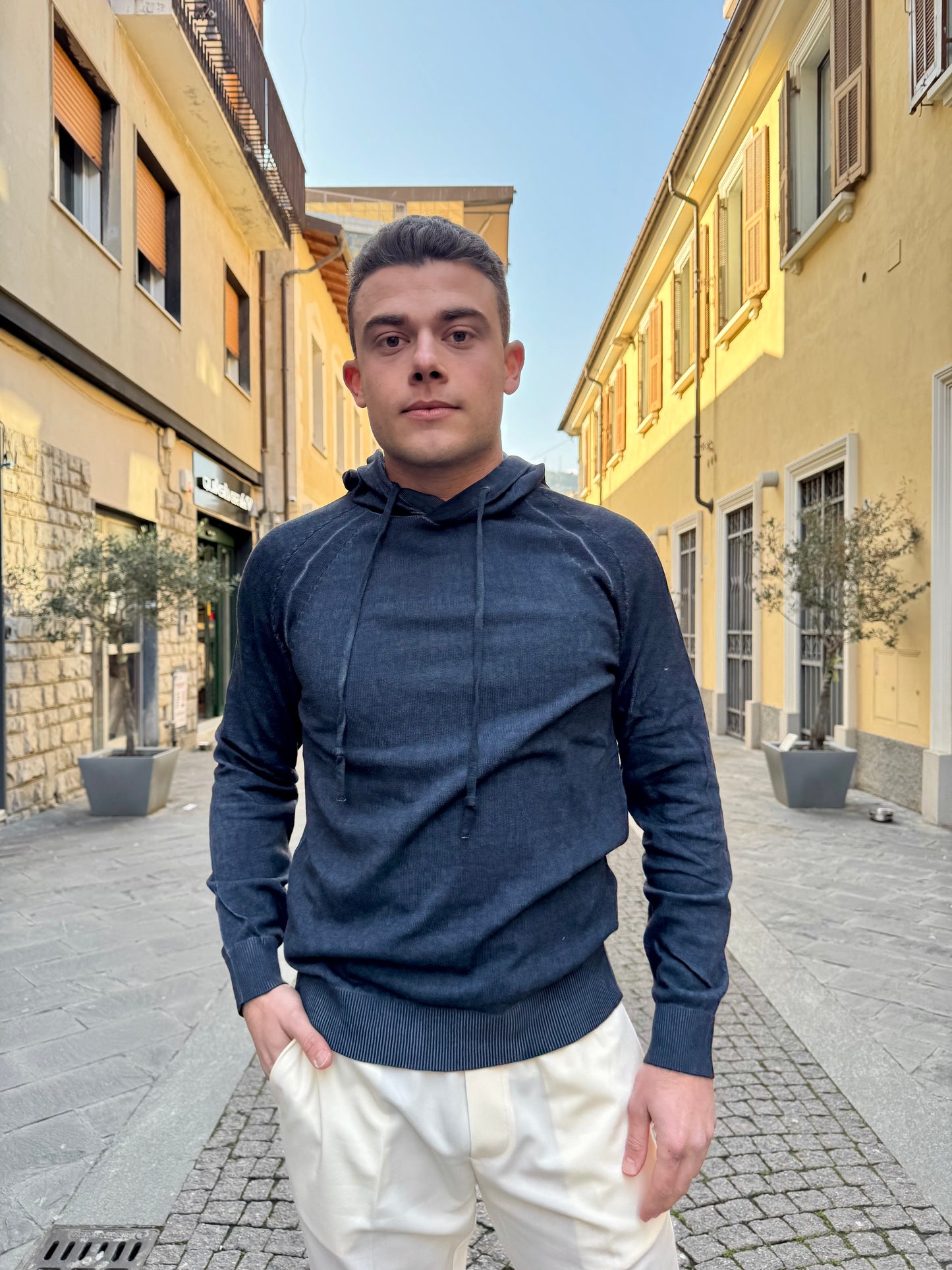 MAGLIA CAPPUCCIO OVER-D BLU M28