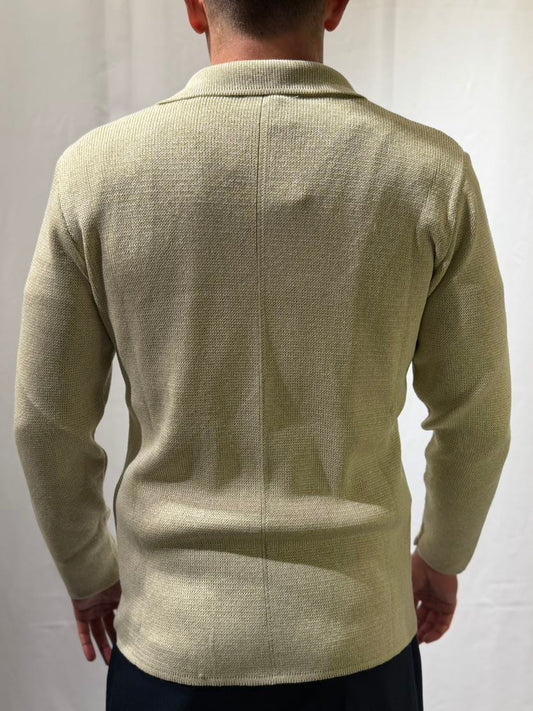 OVER-D Giacca cardigan con due bottoni beige OVER-D