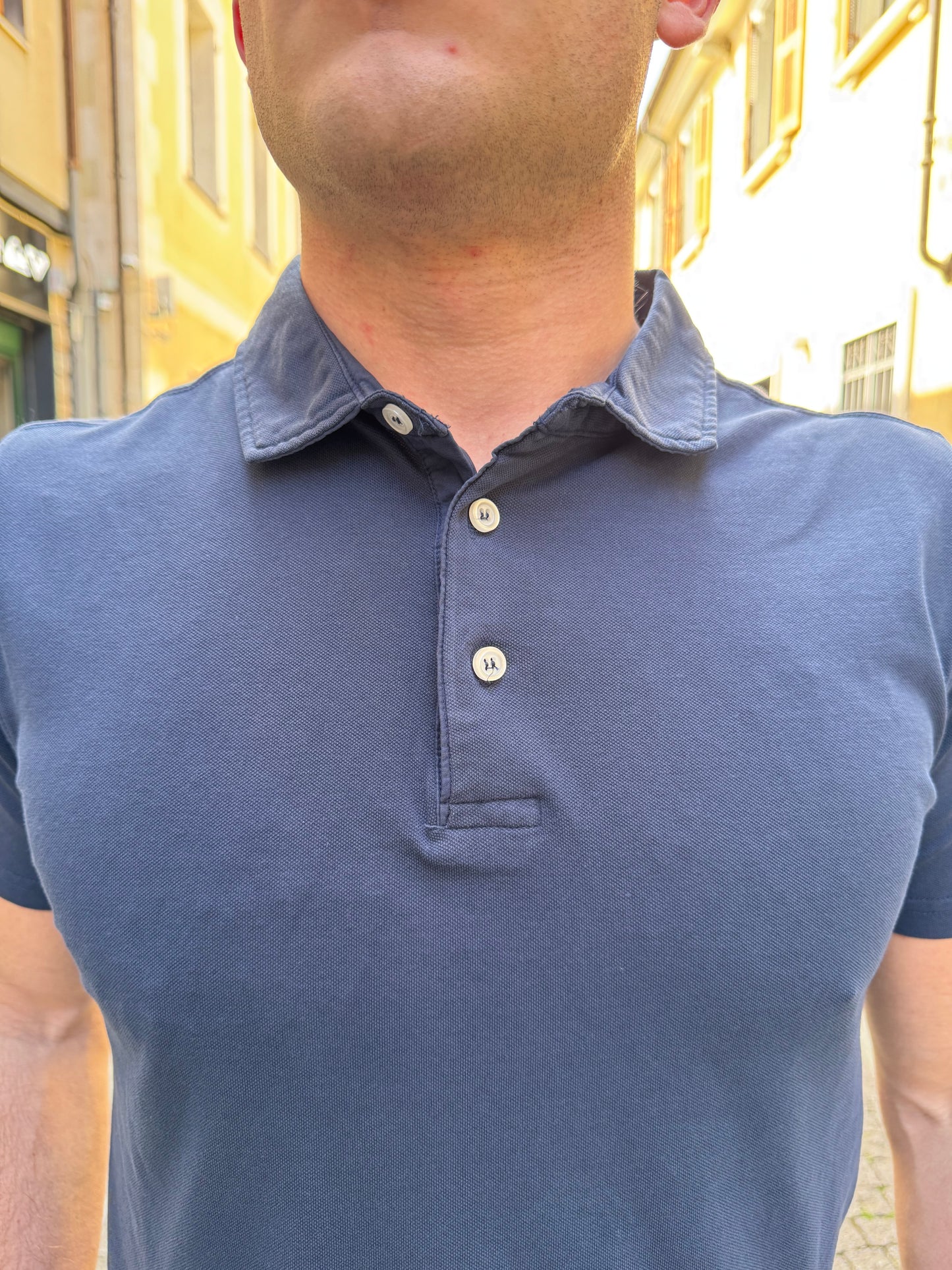 POLO PIQUET OVER-D BLU O06
