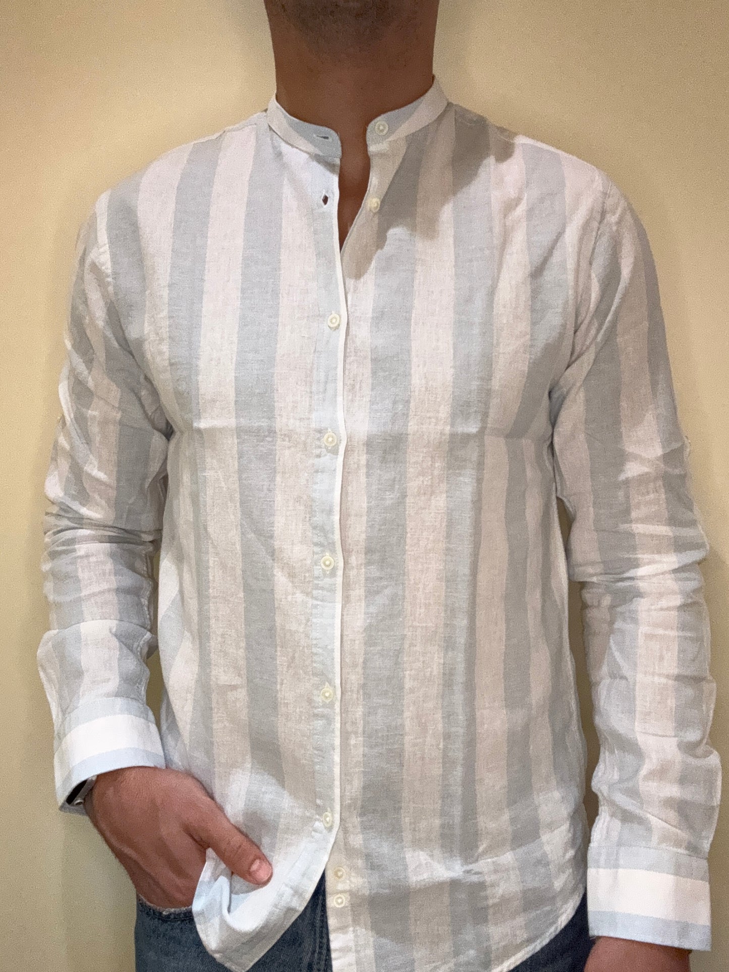 CAMICIA OVER-D COREANA RIGA POLVERE C15