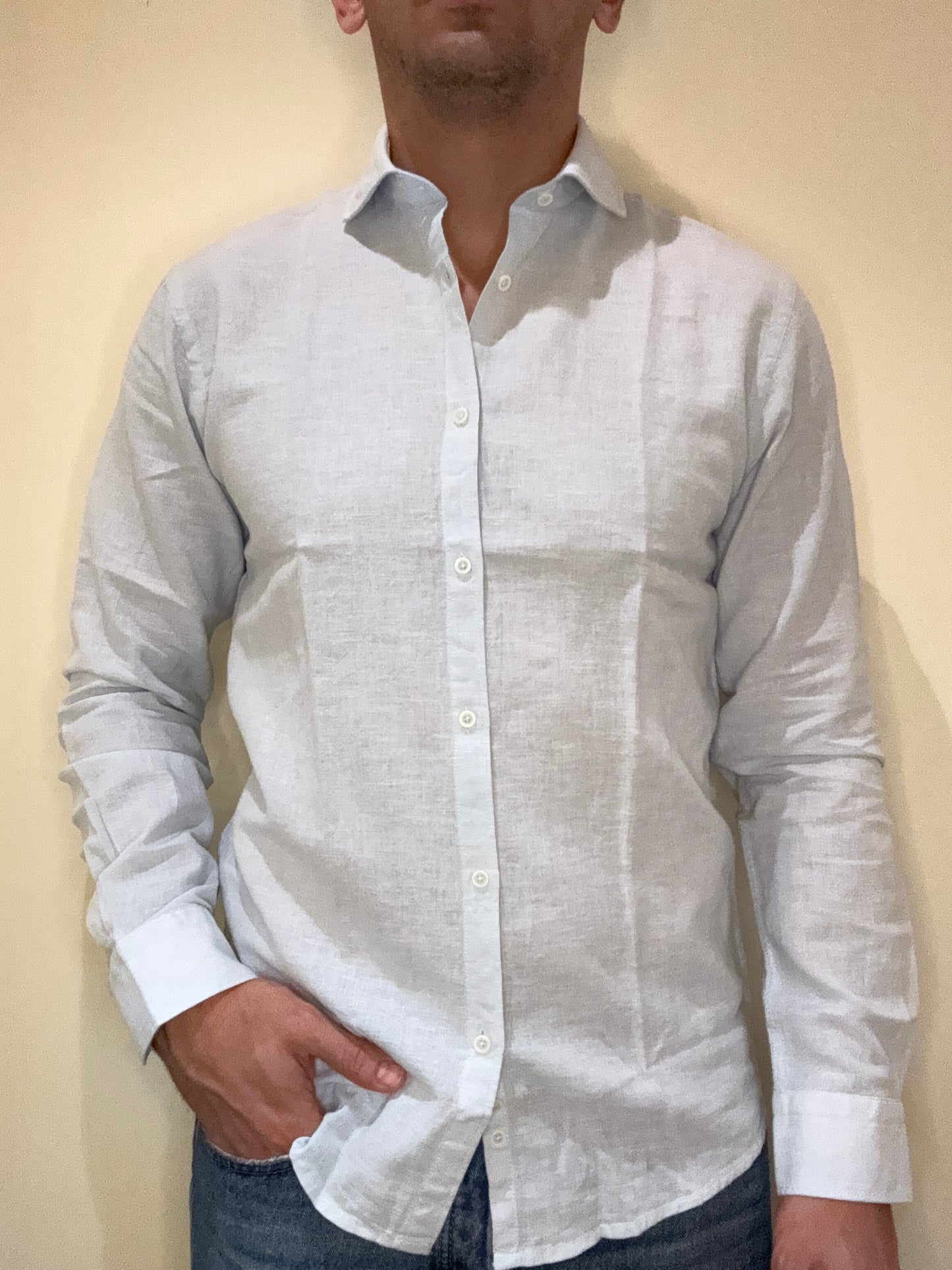 CAMICIA OVER-D COLLETTO FRANCESE POLVERE C12