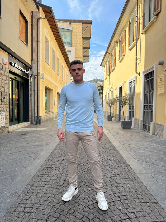 PULLOVER OVER-D PARICOLLO CELESTE M07 OVER-D