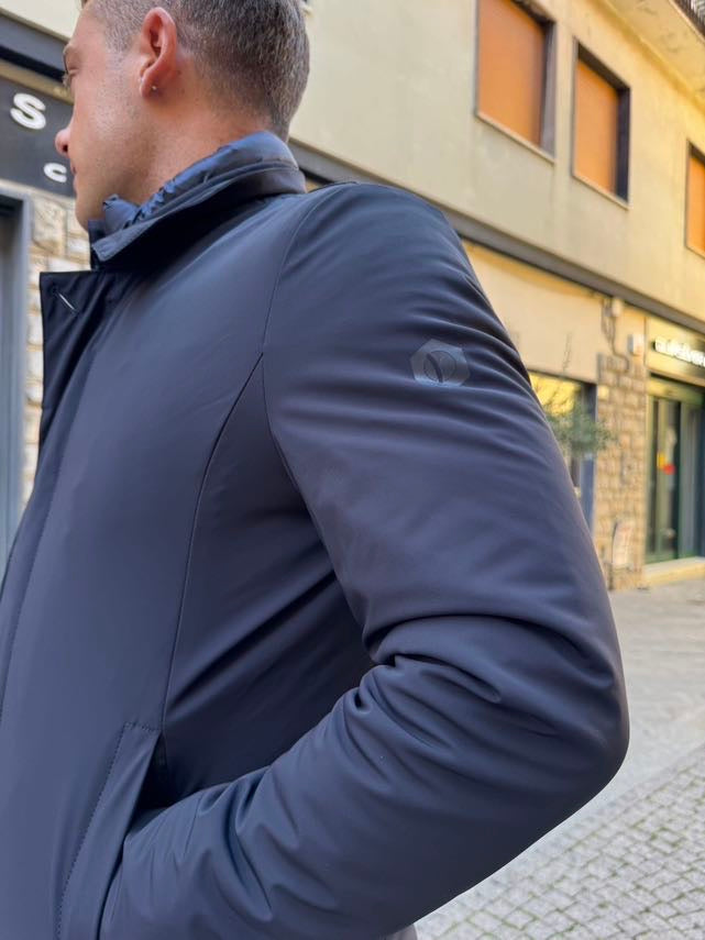 OVER-D Giubbotto trench blu