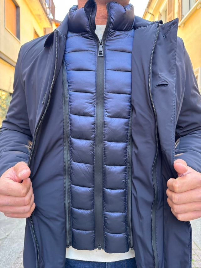 OVER-D Giubbotto trench blu