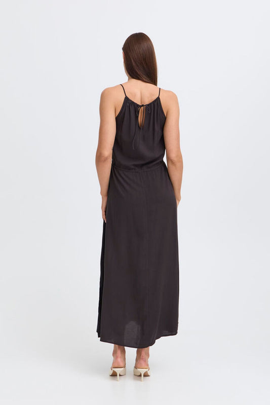 B.YOUNG Abito lungo nero con spalline sottili B.YOUNG