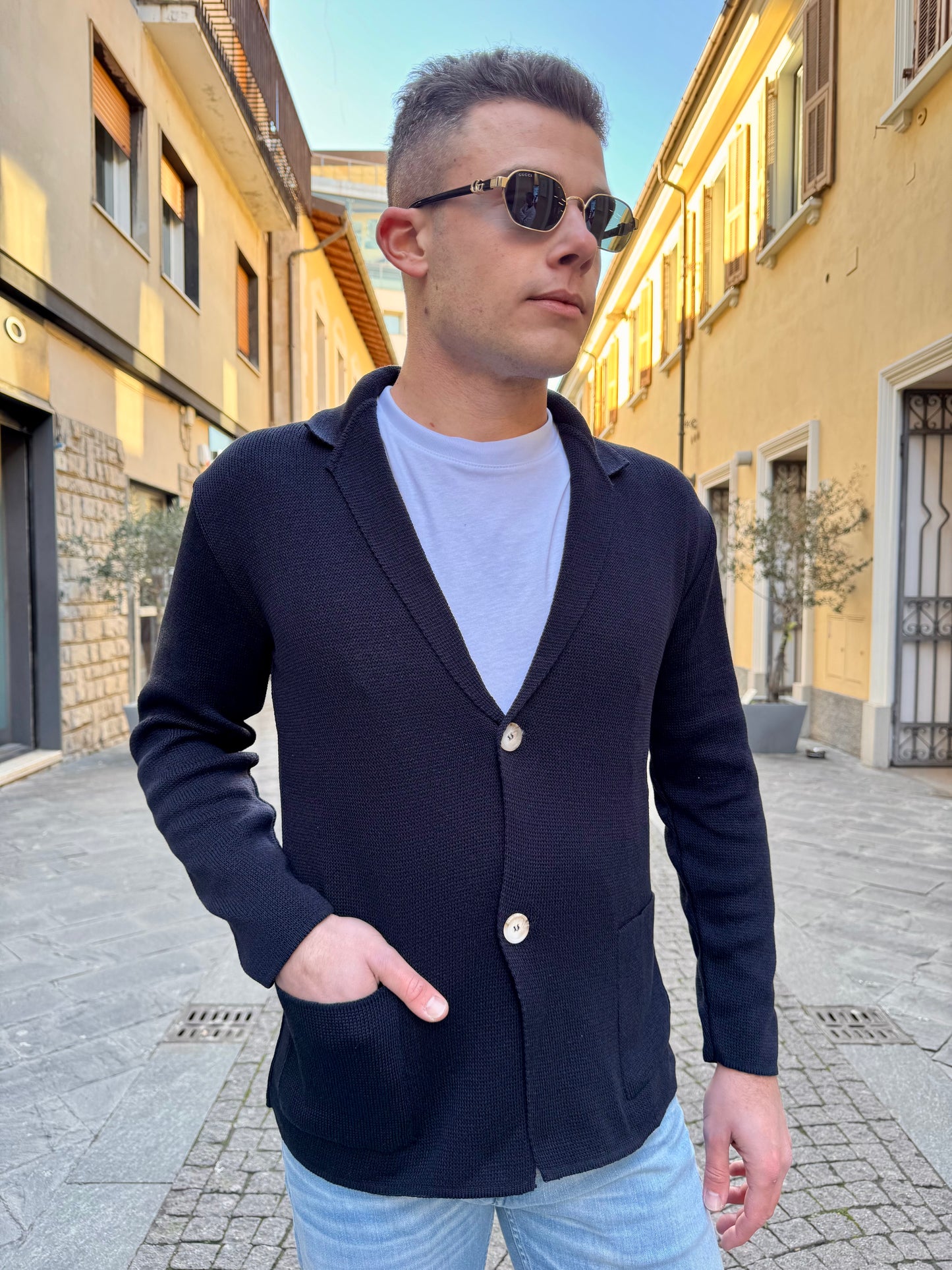 GIACCA OVER-D MAGLIA BLU M18 OVER-D