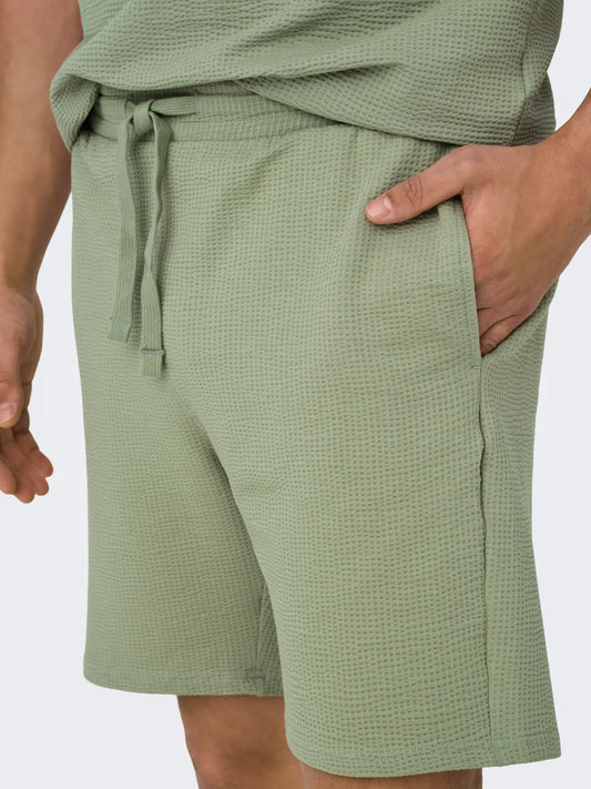 BERMUDA ONLY&SONS ONSKIAN LIFE REG SEERSUCKER VERDE SALVIA 22029752 ONLY&SONS