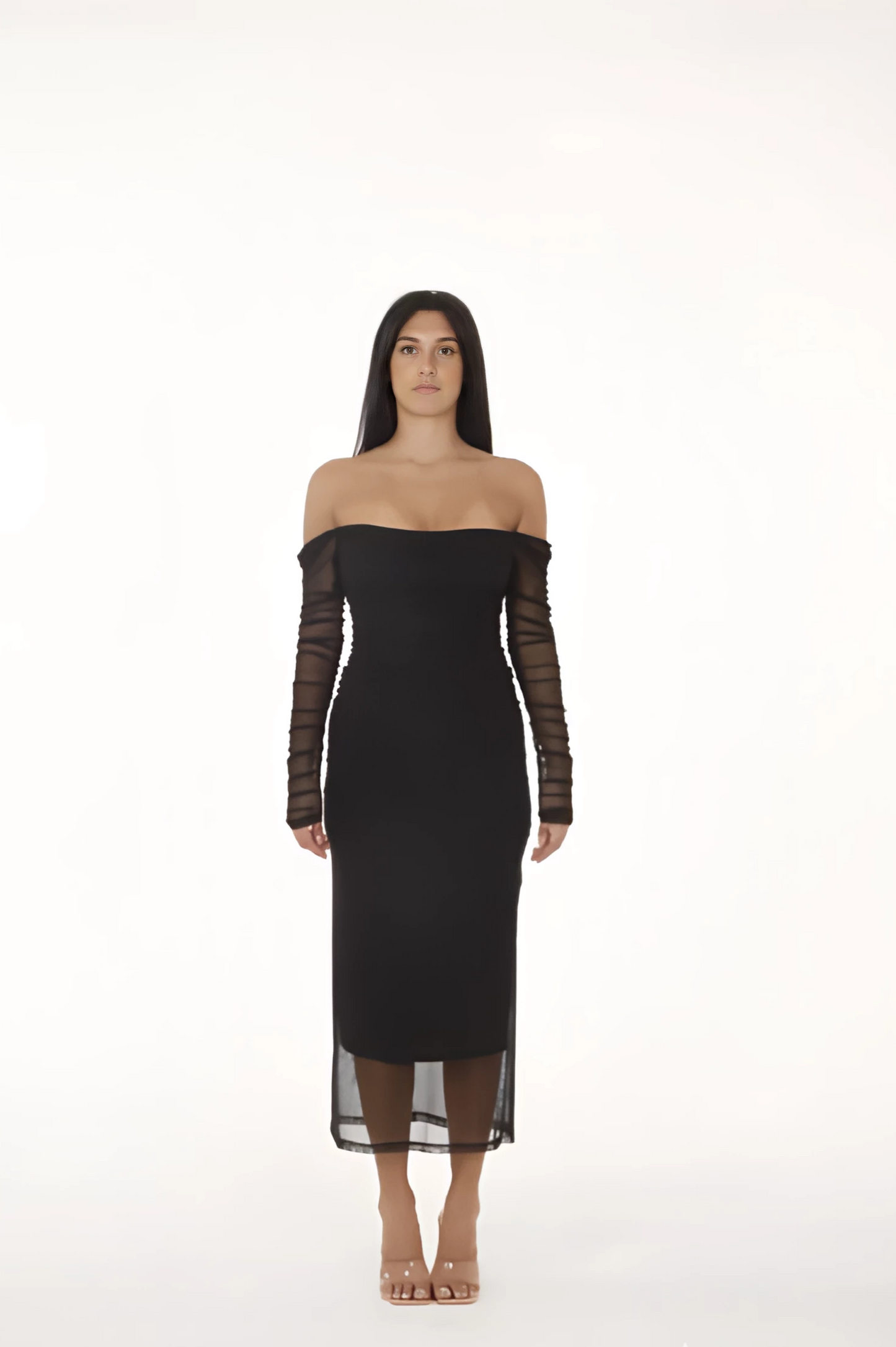 ABITO J'AIME' NERO CON TULLE JW501325AB