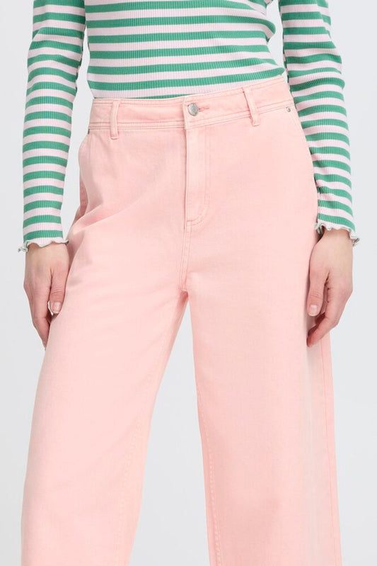 B.YOUNG Jeans gamba larga rosa cipria B.YOUNG