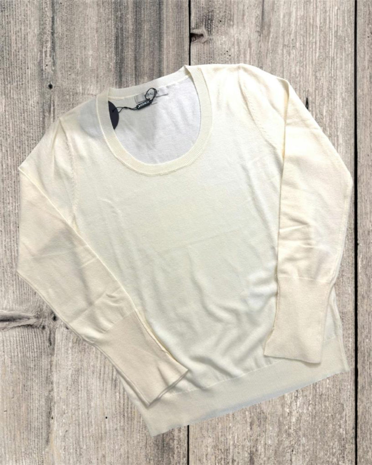 KORALLINE Maglia scollo tondo basica panna KORALLINE