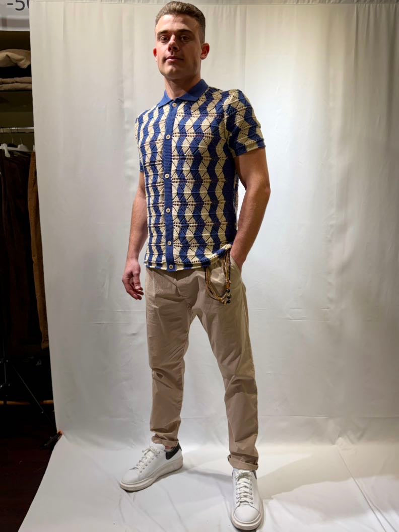 OVER-D T-shirt con stampa celeste OVER-D