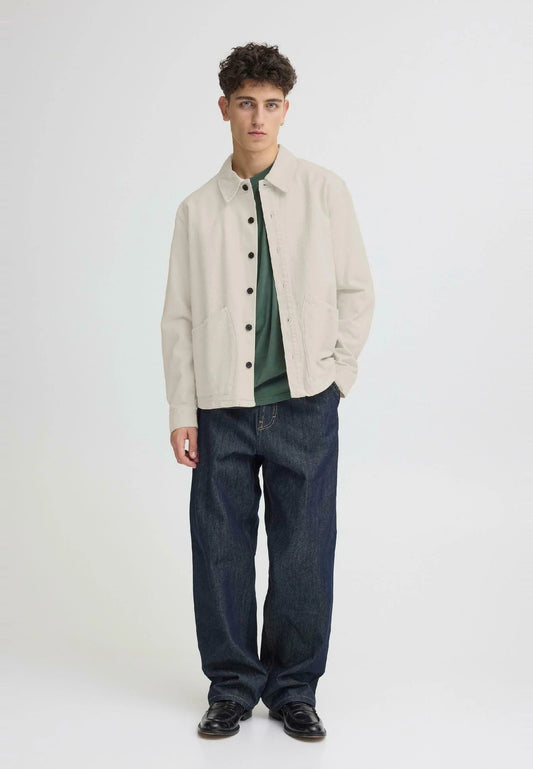 SOLID Overshirt beige chiaro con bottoni SOLID