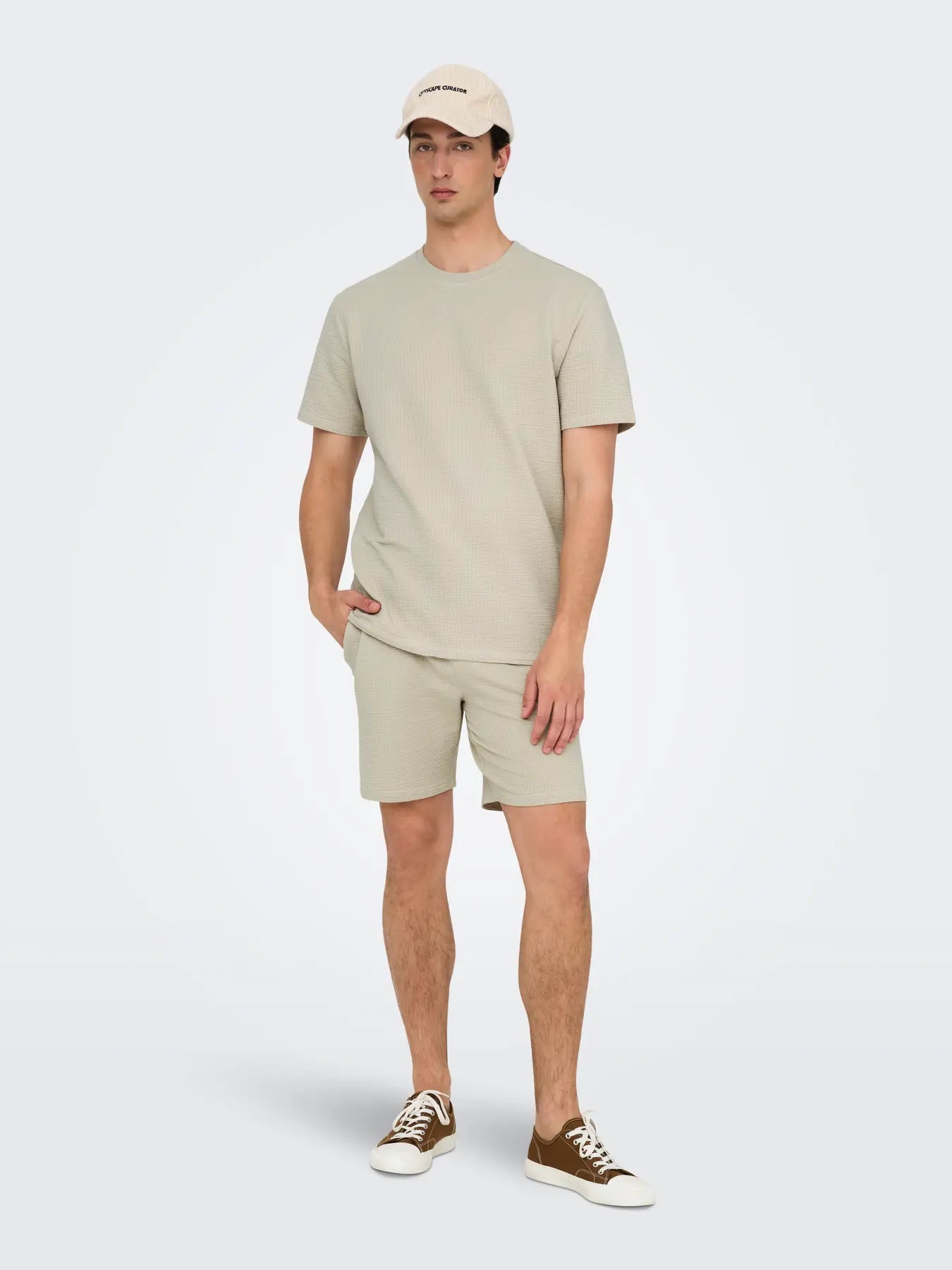 BERMUDA ONLY&SONS ONSKIAN LIFE REG SEERSUCKER BEIGE 22029752