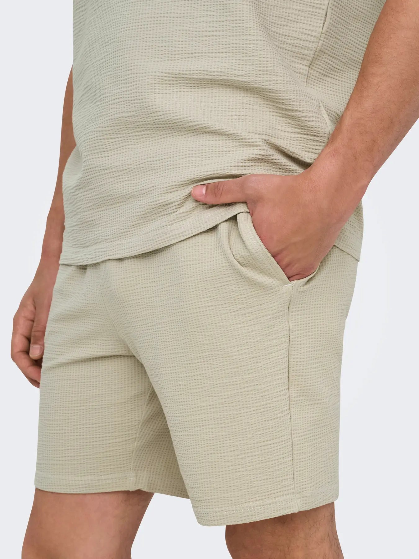 BERMUDA ONLY&SONS ONSKIAN LIFE REG SEERSUCKER BEIGE 22029752