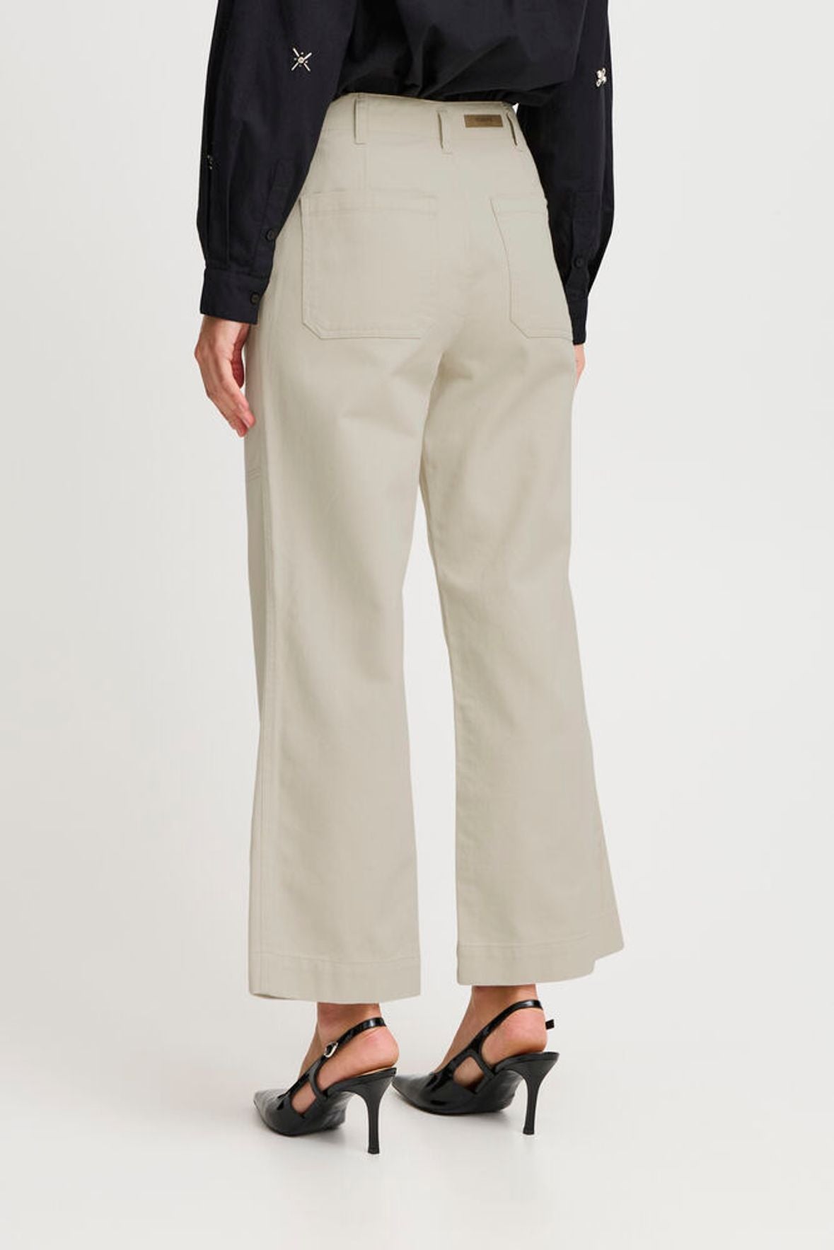 B.YOUNG Pantalone palazzo panna