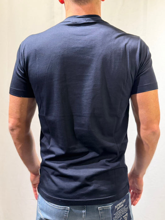 OVER-D T-shirt blu con stampa vespa