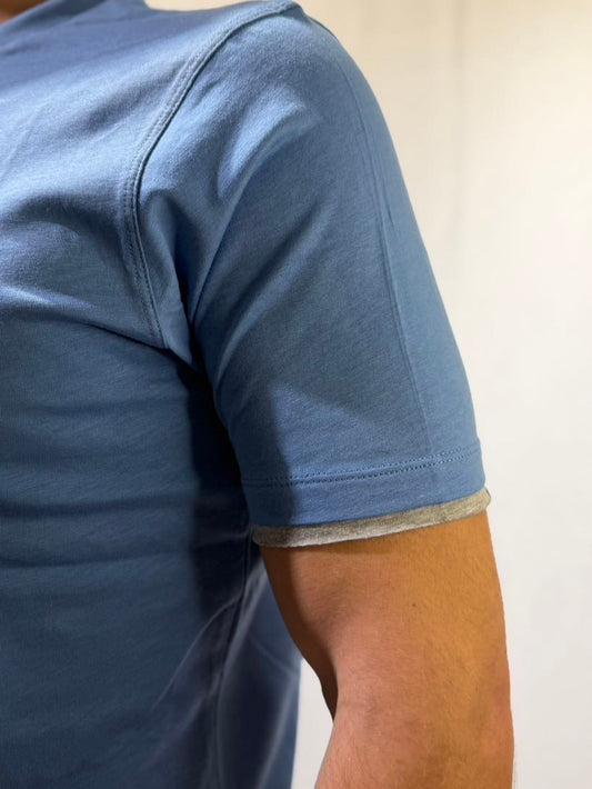 OVER-D T-shirt aviazione con contrasti taglio vivo