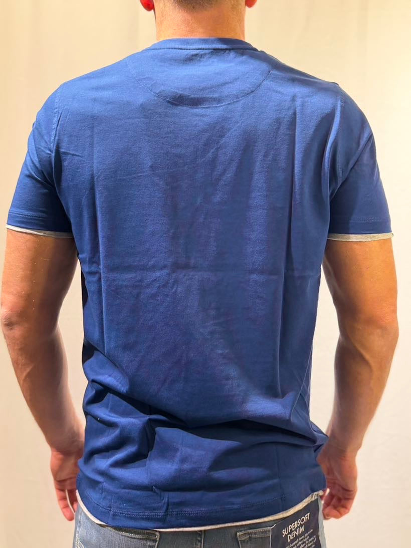 OVER-D T-shirt tampone con contrasti taglio vivo