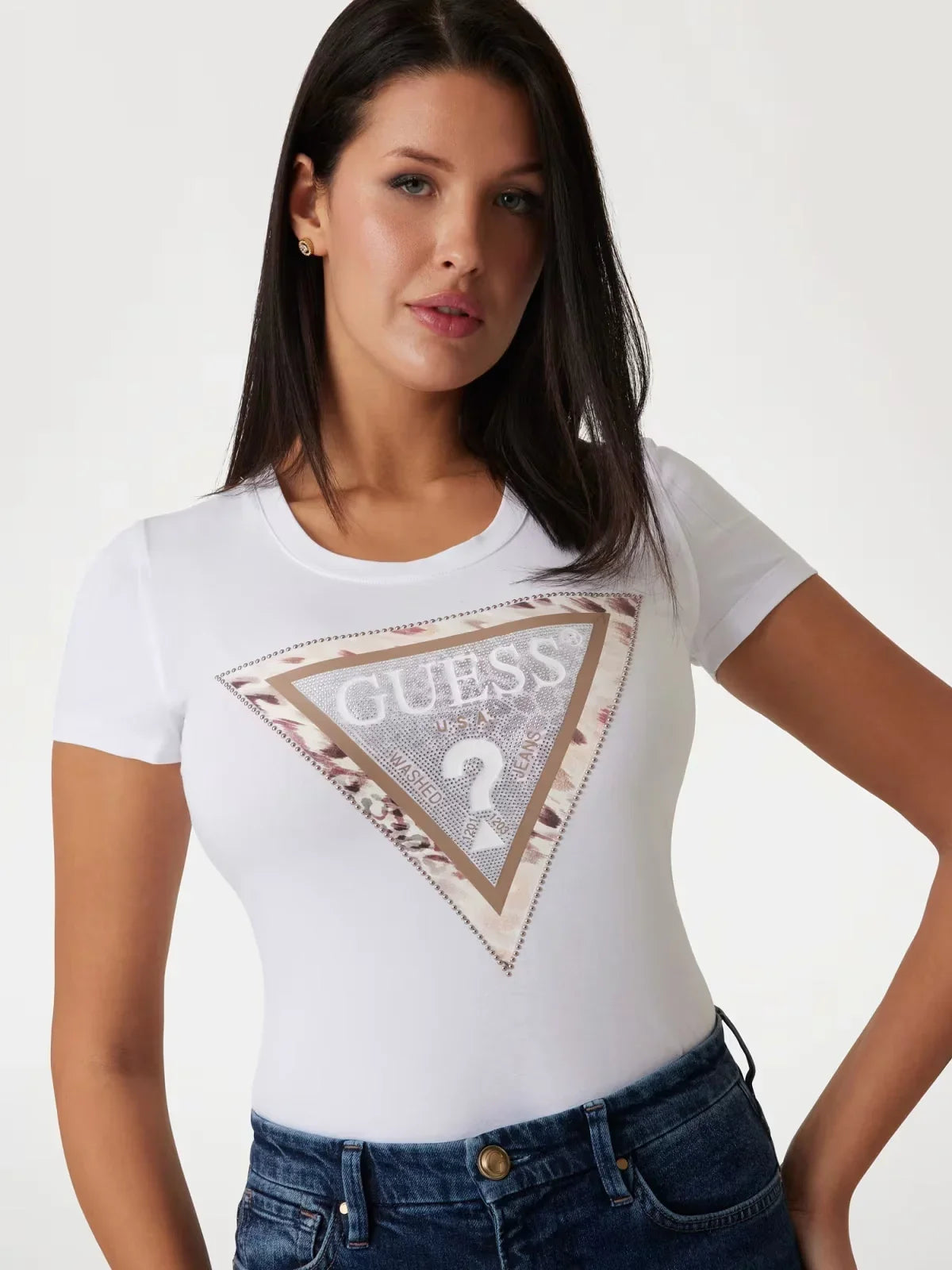 T-SHIRT GUESS LOGO BIANCA W5RI22