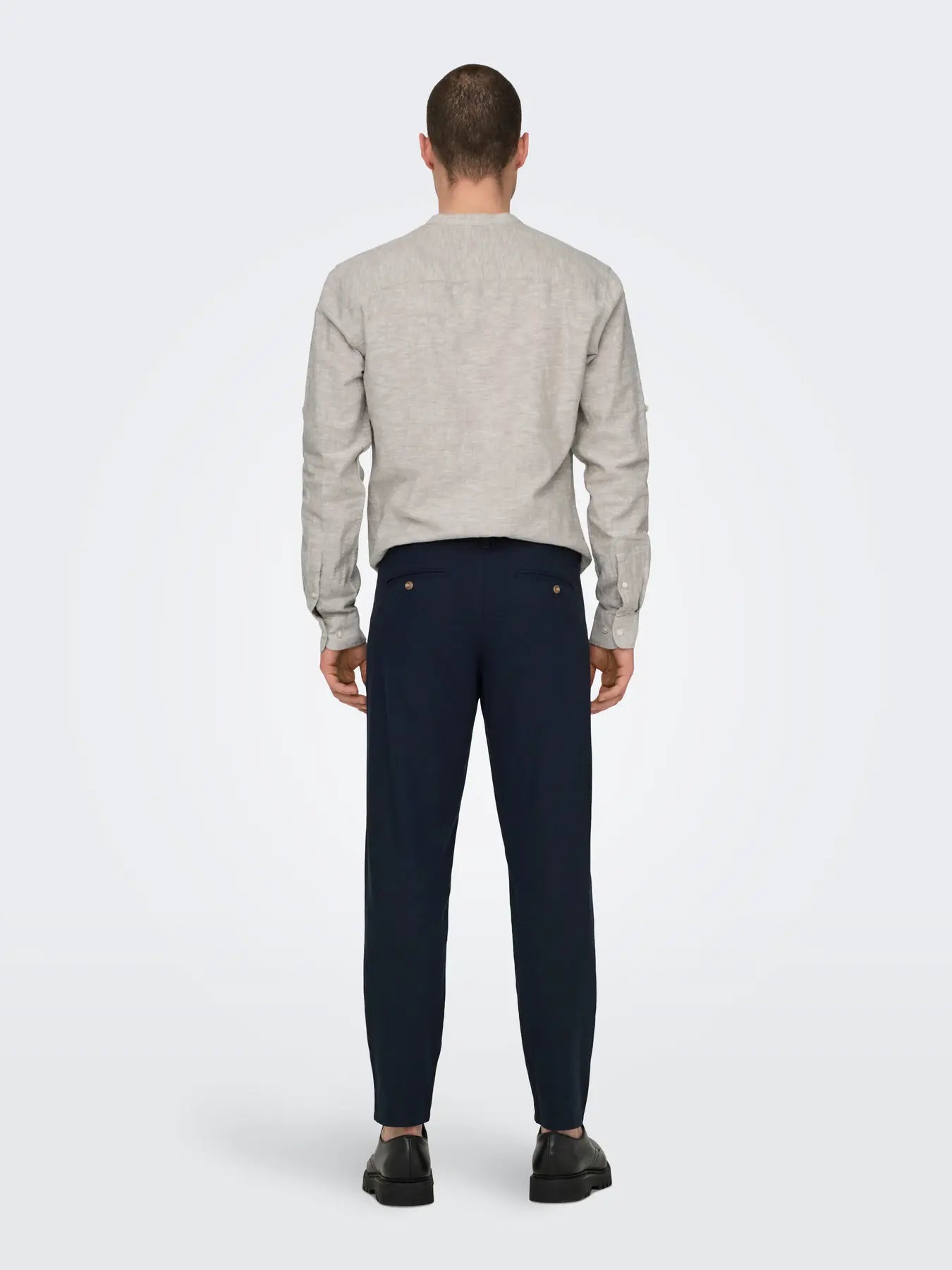 PANTALONE ONLY&SONS ONSLEO CROP MISTO LINO BLU 22025785
