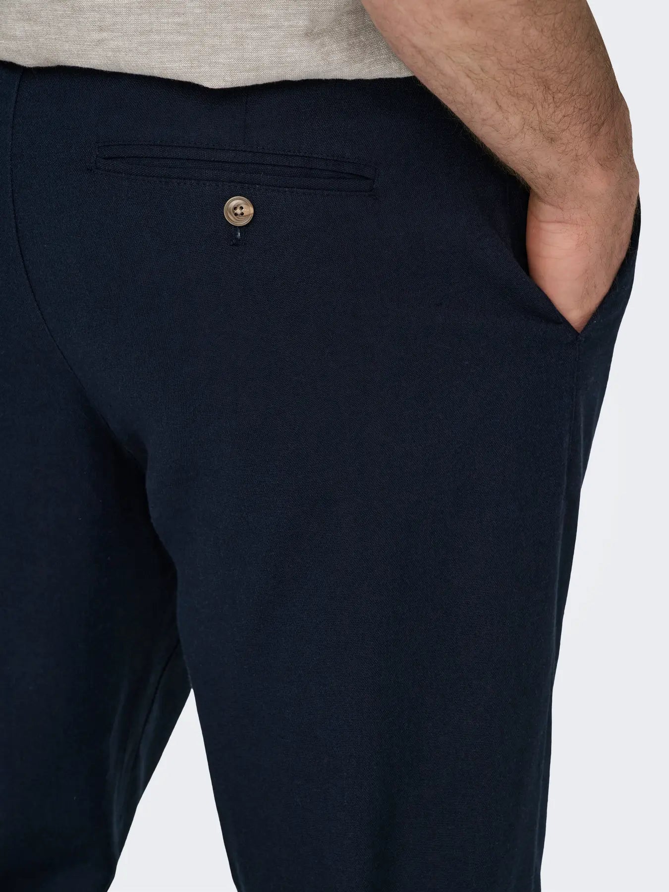 PANTALONE ONLY&SONS ONSLEO CROP MISTO LINO BLU 22025785