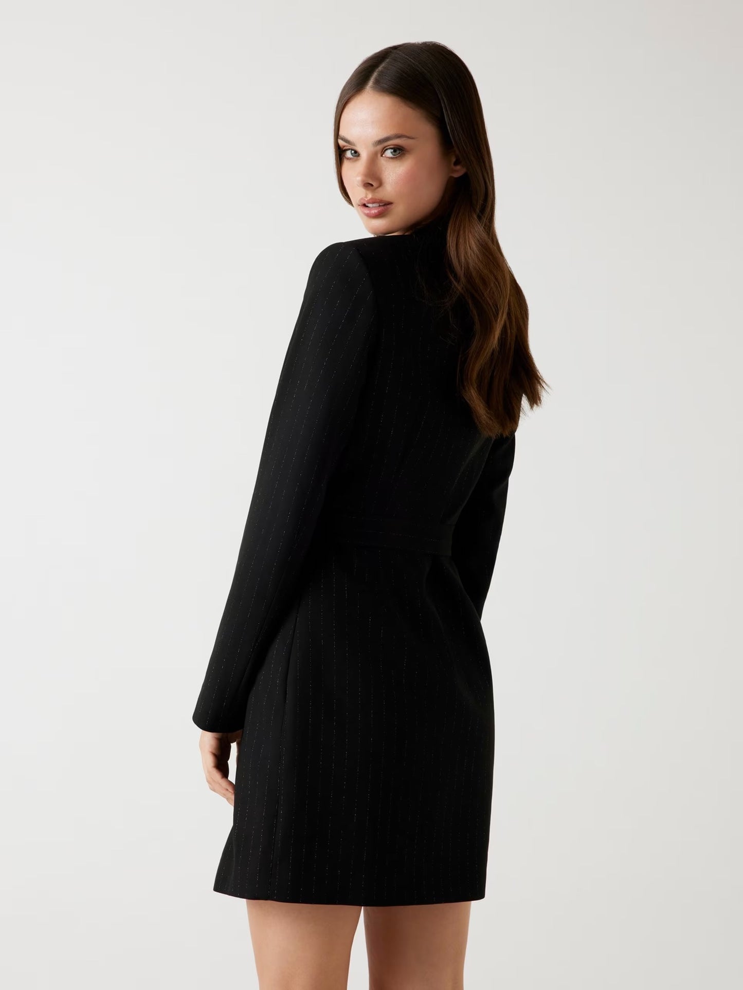 GUESS Vestito blazer gessato nero GUESS