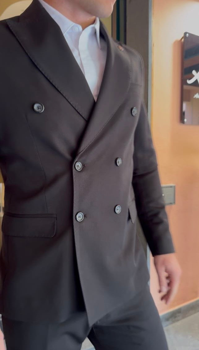 OVER-D Abito con giacca doppiopetto + pantalone taglio sartoriale Nero A01 OVER-D