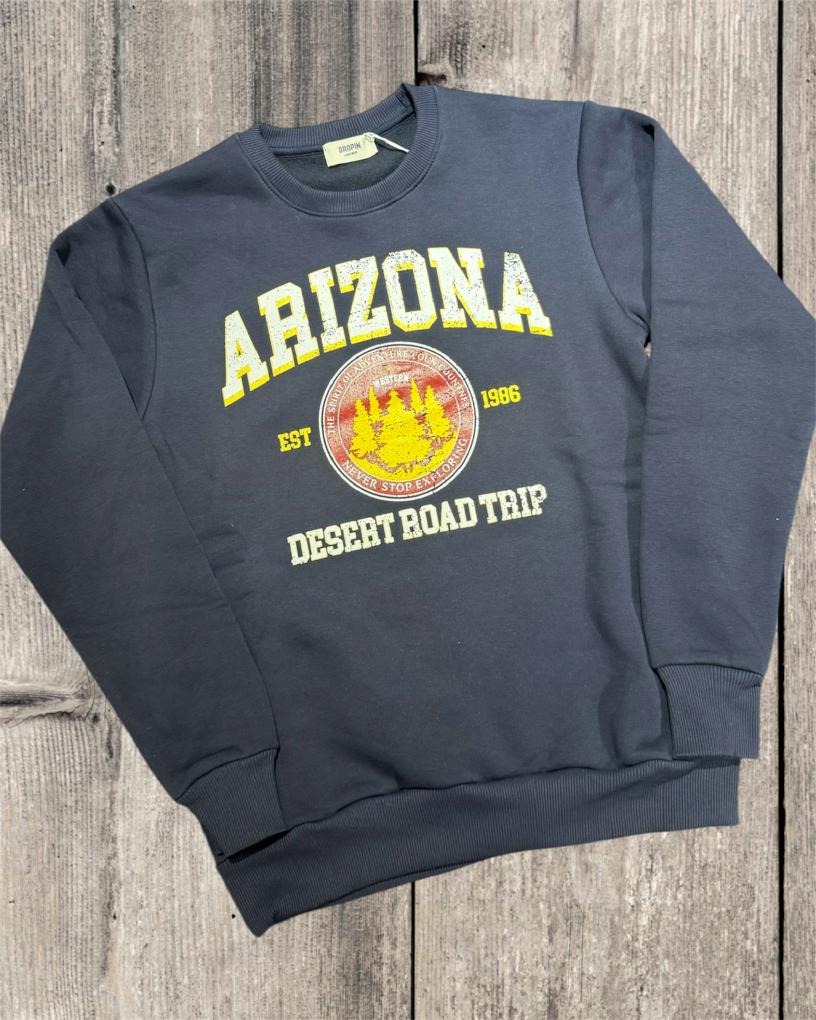 DROPIN Felpa girocollo blu arizona DROPIN