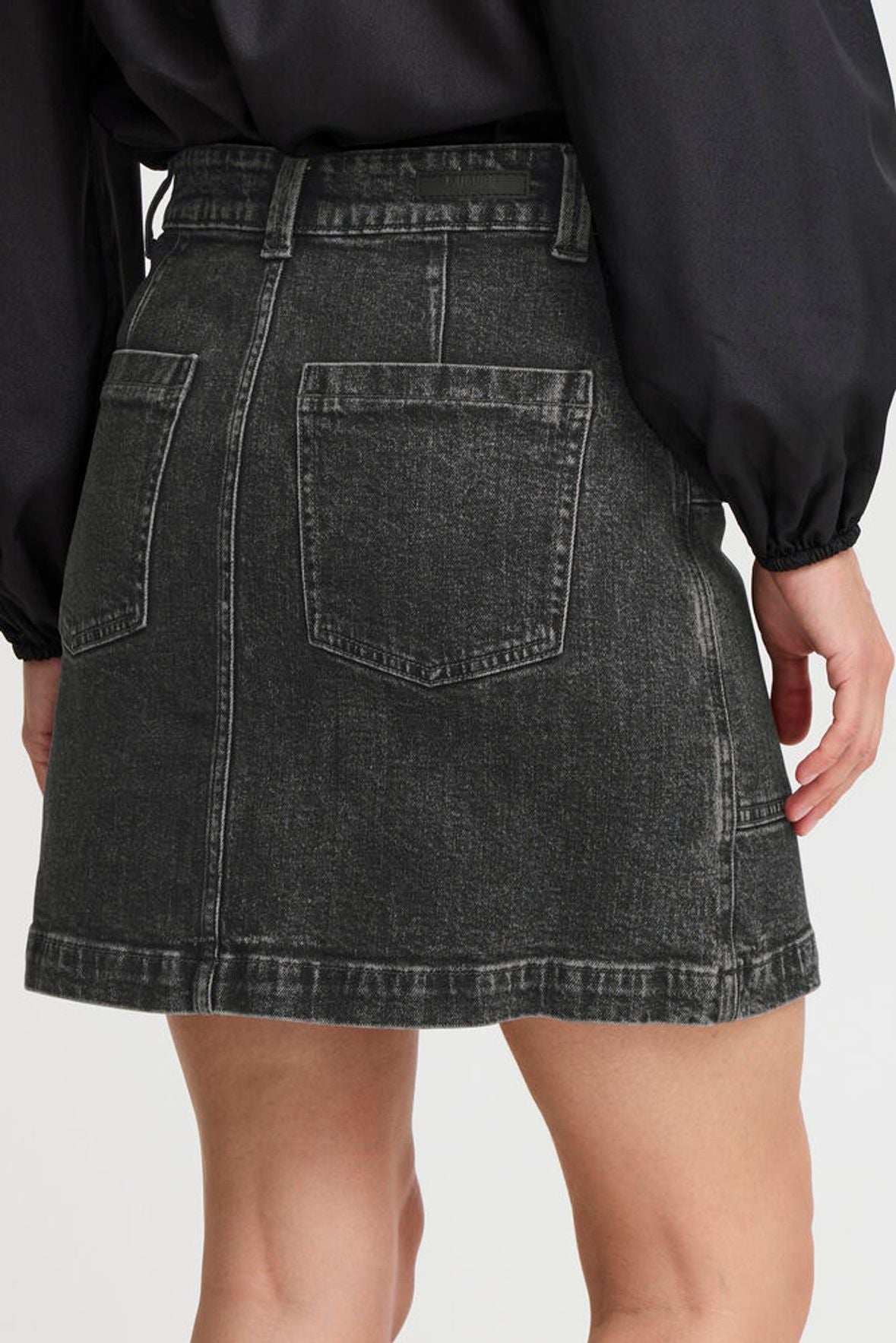 B.YONG Gonna in denim grigio 20815550