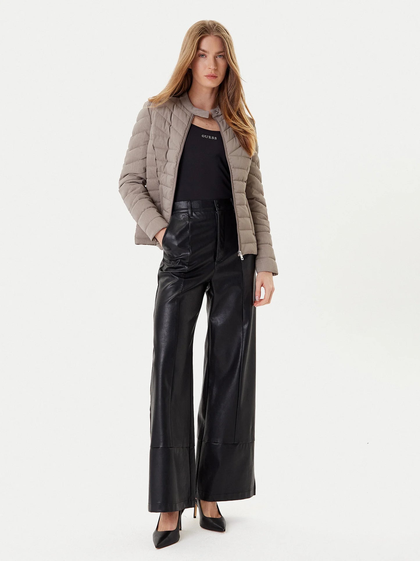 GUESS Giacca imbottita trapuntata beige GUESS