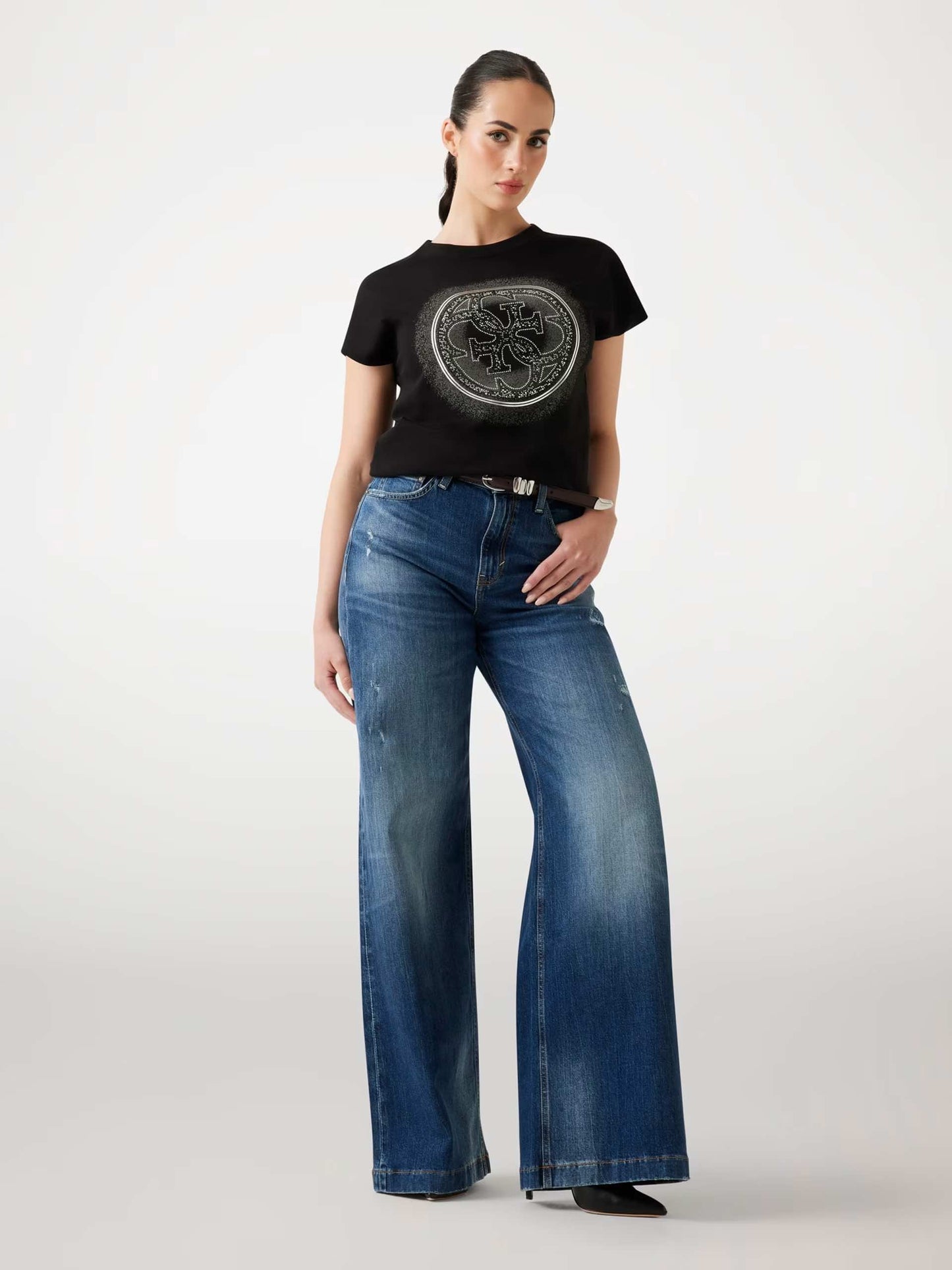 GUESS T-shirt logo 4G nera GUESS