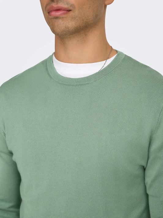 ONLY&SONS Maglioncino girocollo verde salvia