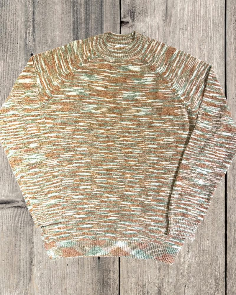 OVER-D Maglione girocollo fantasia multicolor oliva M67
