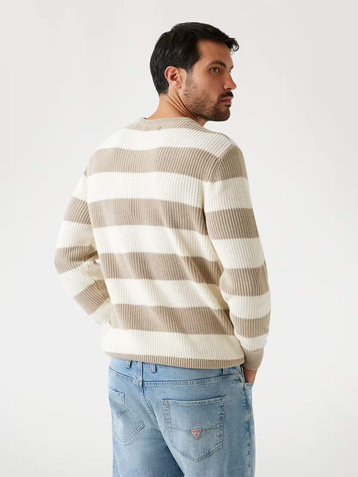 GUESS Maglione a costine e a righe beige GUESS