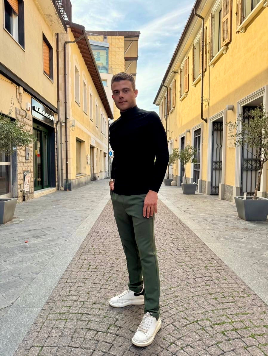 OVER-D Pantalaccio slim fit verde militare OVER-D