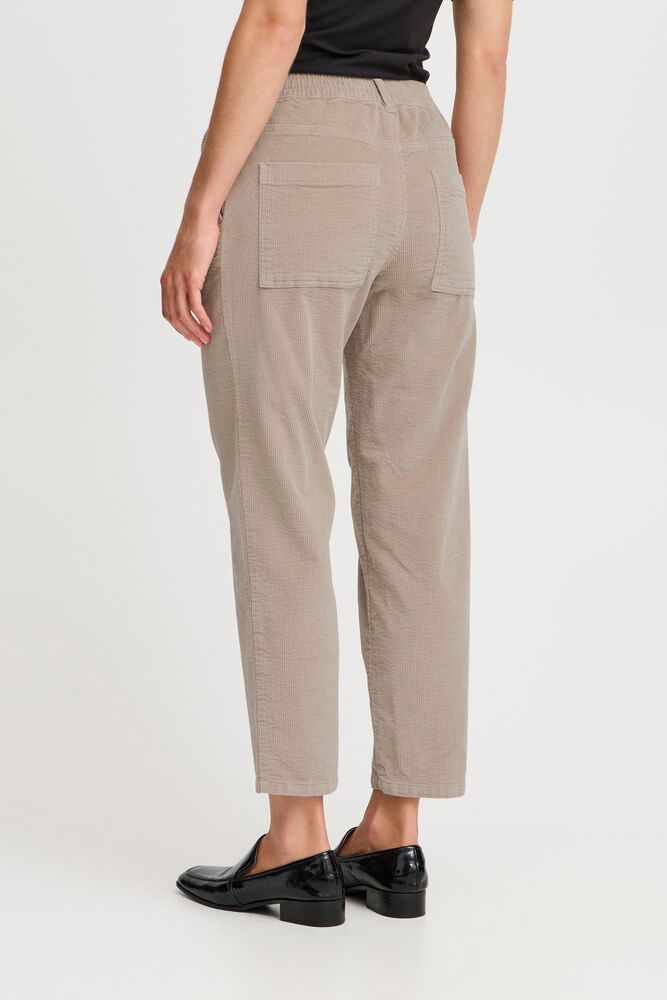 B.YOUNG Pantalone cropped in velluto beige 20815534