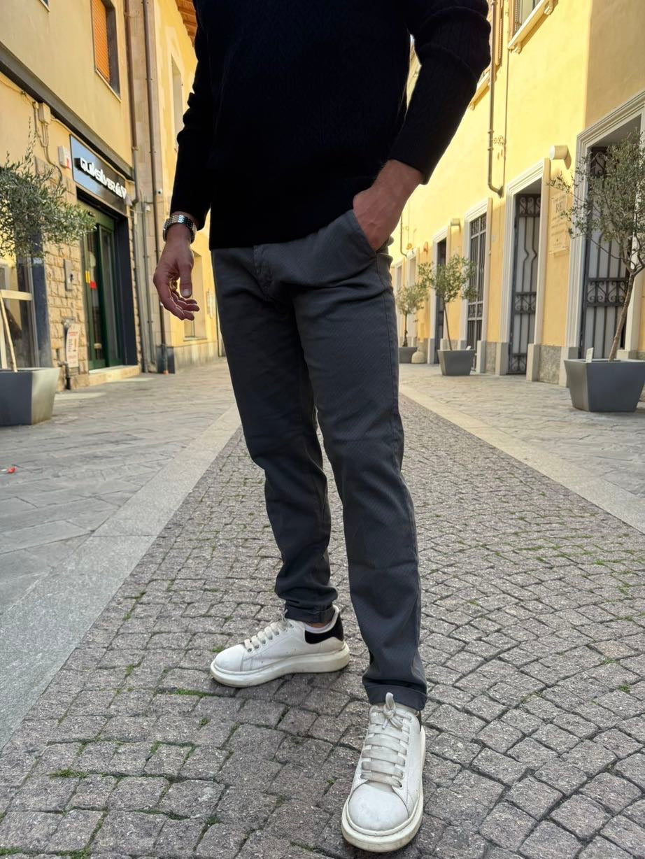 OVER-D Pantalone chino slim fit Grigio OVER-D