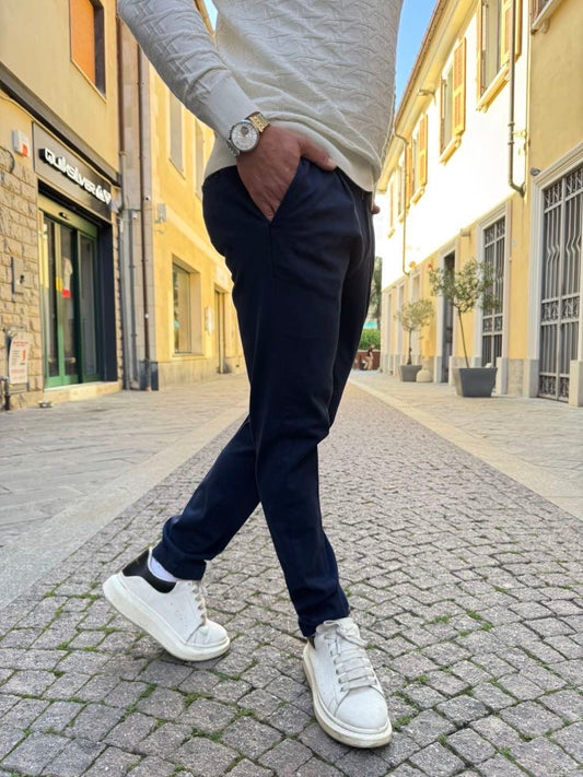 OVER-D Pantamolla con coulisse in vita blu