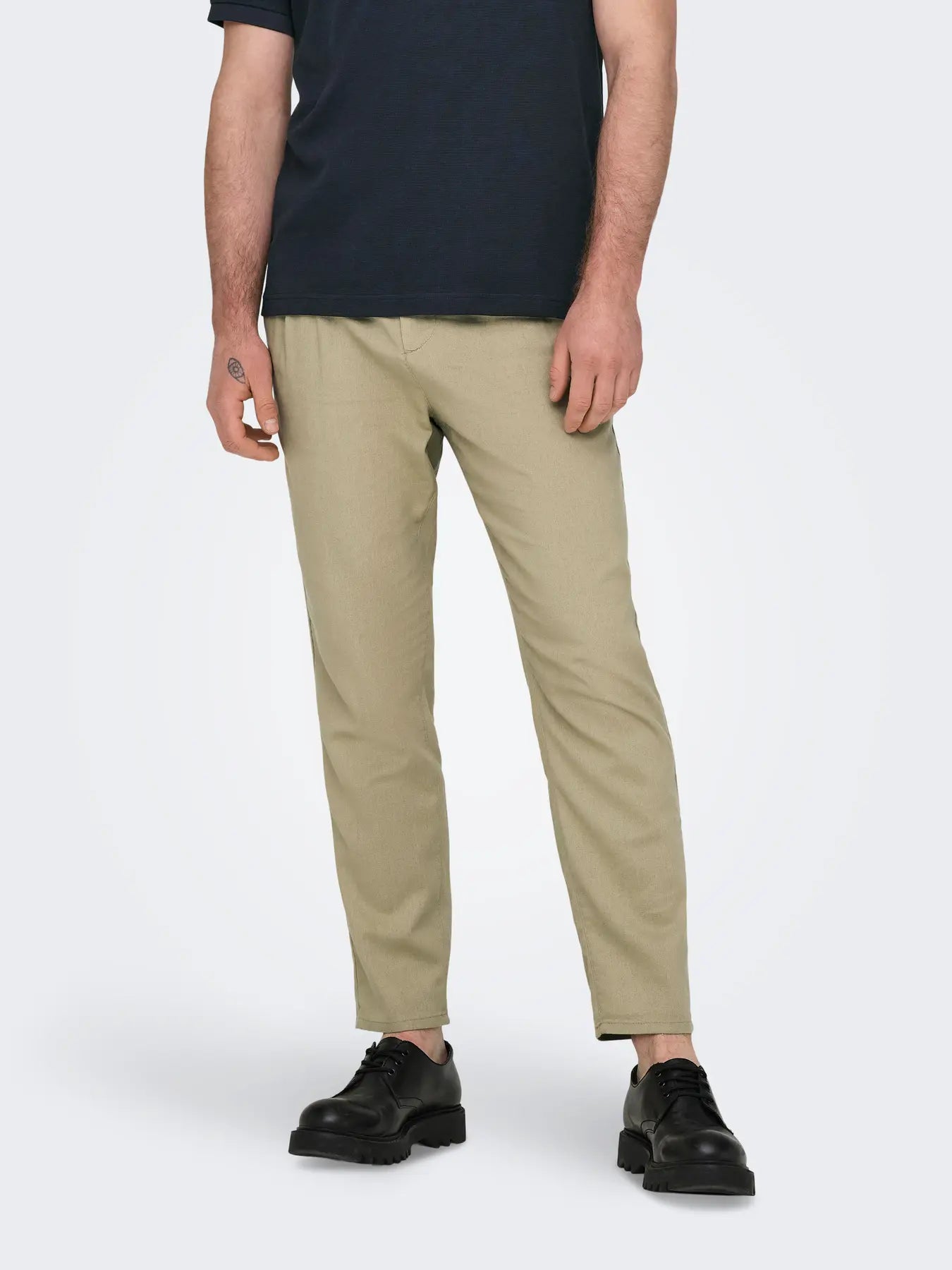 PANTALONE ONLY&SONS ONSLEO CROP MISTO LINO BEIGE 22025785