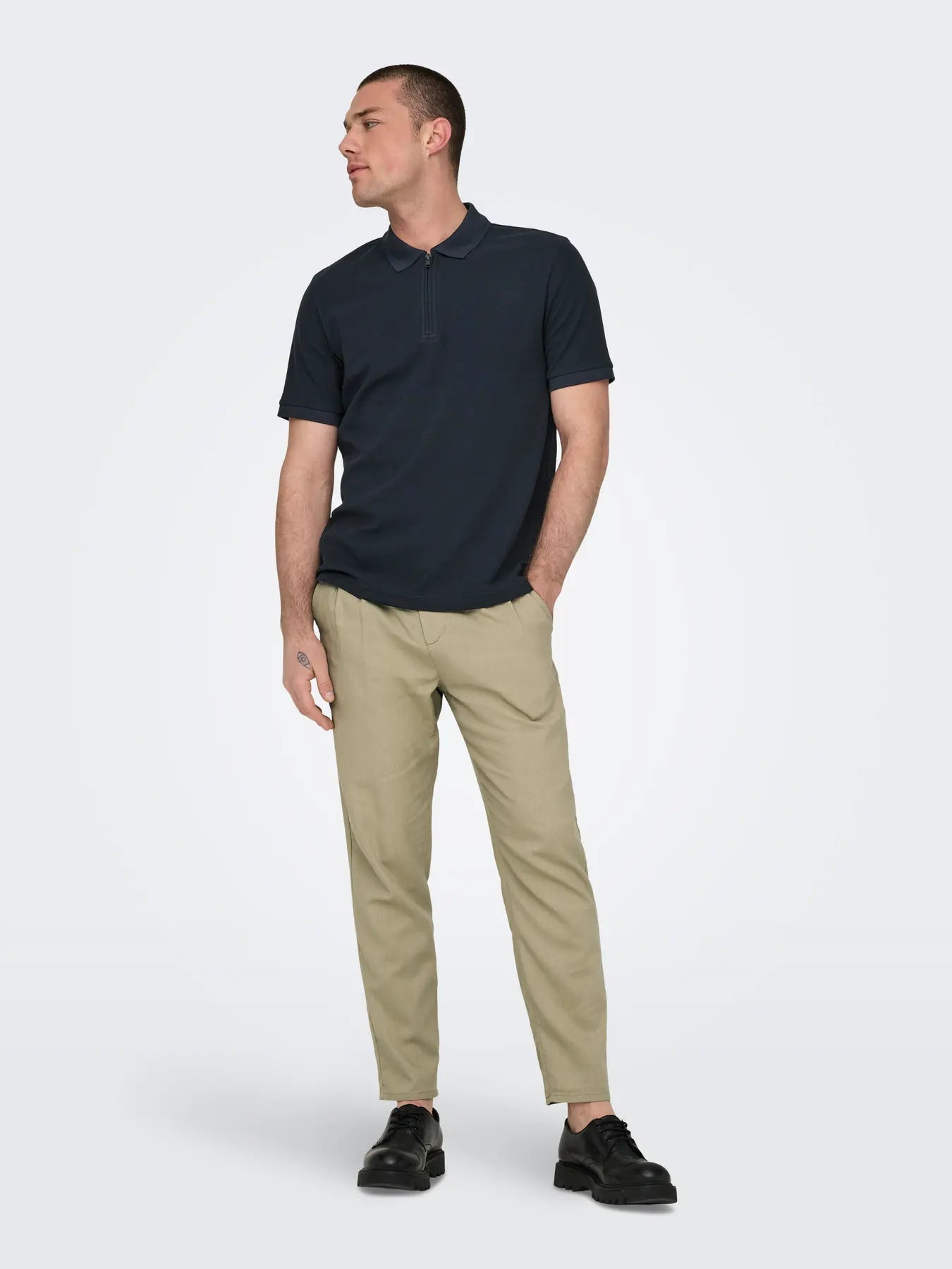 PANTALONE ONLY&SONS ONSLEO CROP MISTO LINO BEIGE 22025785